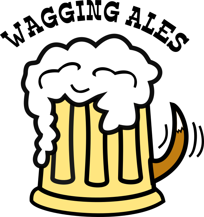 frothy beer mug with a wagging tail